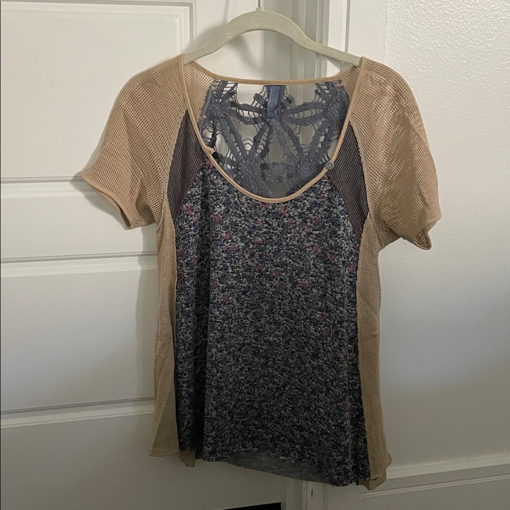 Free People Multicolor Short Sleeve Top